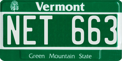 VT license plate NET663