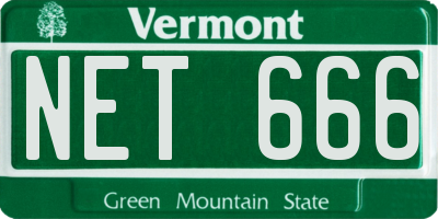 VT license plate NET666