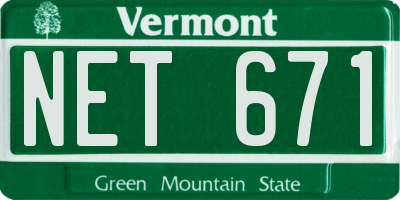 VT license plate NET671