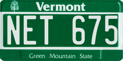 VT license plate NET675