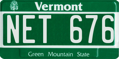VT license plate NET676