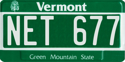 VT license plate NET677