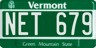 VT license plate NET679