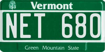 VT license plate NET680