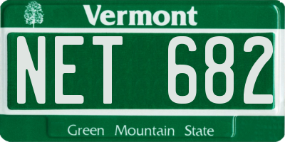 VT license plate NET682