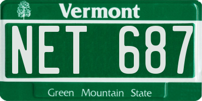 VT license plate NET687
