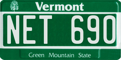 VT license plate NET690