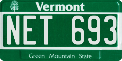 VT license plate NET693