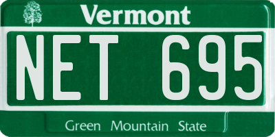 VT license plate NET695