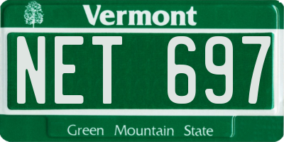 VT license plate NET697