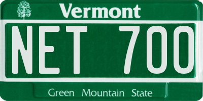 VT license plate NET700