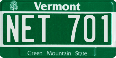VT license plate NET701