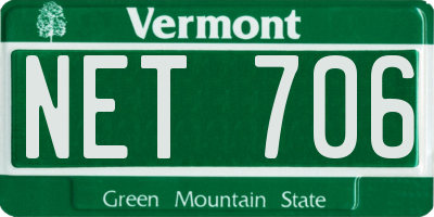 VT license plate NET706