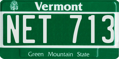 VT license plate NET713