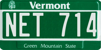 VT license plate NET714