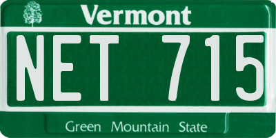 VT license plate NET715