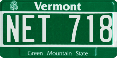 VT license plate NET718