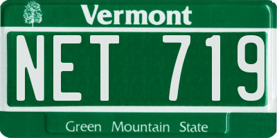 VT license plate NET719