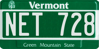 VT license plate NET728