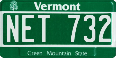 VT license plate NET732