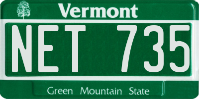 VT license plate NET735