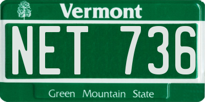VT license plate NET736