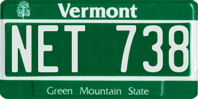 VT license plate NET738