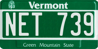 VT license plate NET739