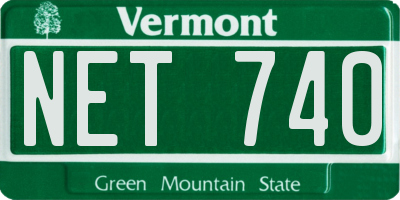 VT license plate NET740