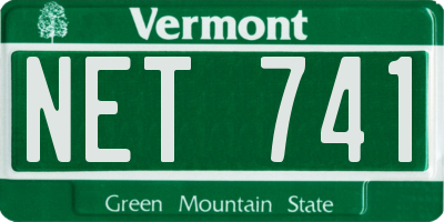 VT license plate NET741