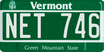 VT license plate NET746
