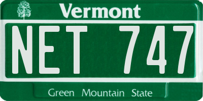 VT license plate NET747