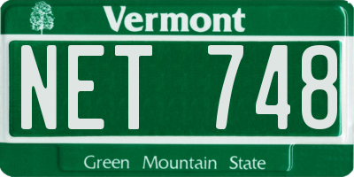 VT license plate NET748