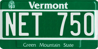 VT license plate NET750
