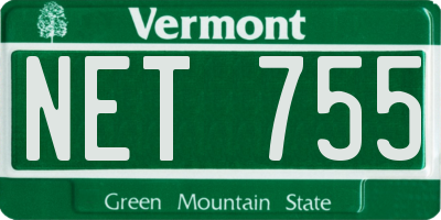 VT license plate NET755