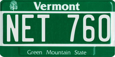 VT license plate NET760