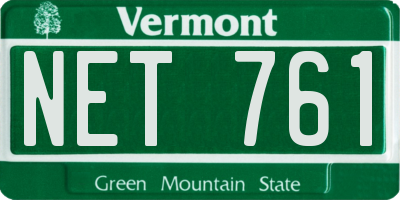 VT license plate NET761