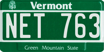 VT license plate NET763