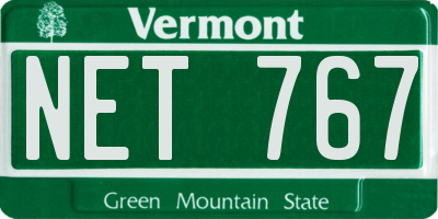 VT license plate NET767