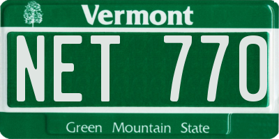 VT license plate NET770
