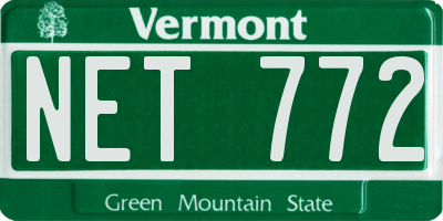 VT license plate NET772