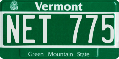 VT license plate NET775