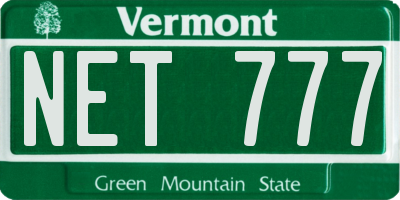VT license plate NET777