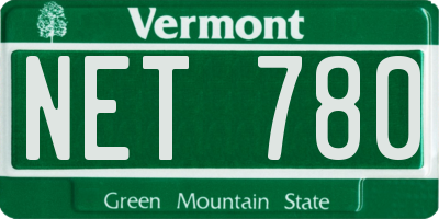 VT license plate NET780