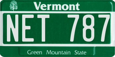VT license plate NET787