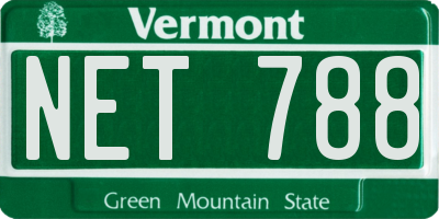VT license plate NET788
