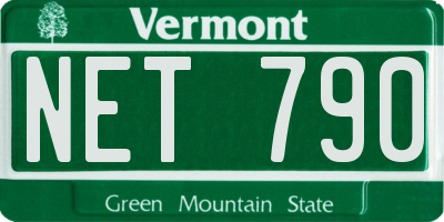 VT license plate NET790