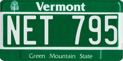 VT license plate NET795