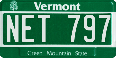VT license plate NET797