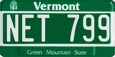 VT license plate NET799